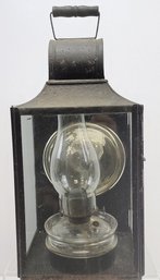 C. 1880, Large, New England Barn Lantern With Mercury Glass Reflector
