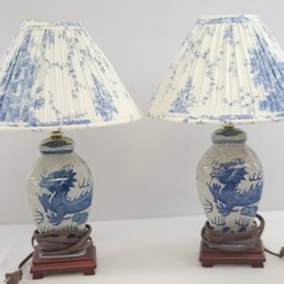 2 - Small,  Modern, Chinese  Dragon Lamps