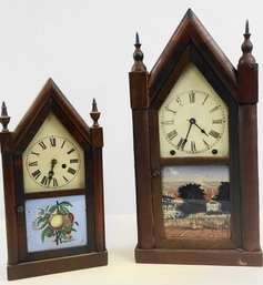 Pair Of Antique, Steeple Clocks