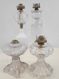 Lot Of 4, Antique, Oil Lamps