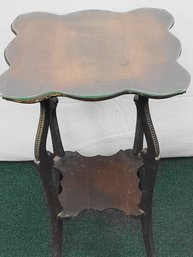 Antique Glass Top Stand With Beaded Legs 16' X 26'