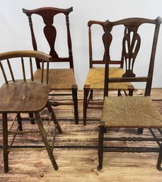 Lot Of 4 Antique, Chairs