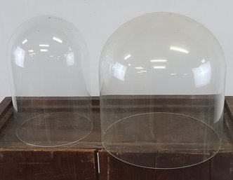 2, Vintage, Glass Display Domes - Medium And Large