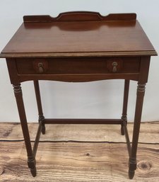 Antique, One Drawer Stand With Dual Shell, Tear Drop Pulls