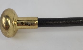 Bridges, Gold, Doorknob Style Cane Or Walking Stick