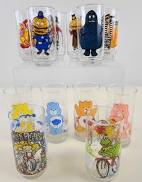 McDonalds Collectible Promo Premium Glasses - Care Bears, Muppets, McDonalds Characters
