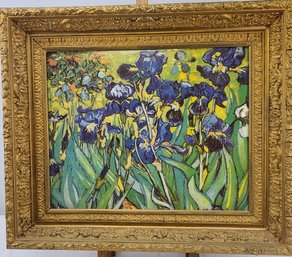 Heavy, Gold Gilt Frame With Print Of Van Goh's Irises