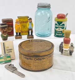 Advertising Tins, Wooden Figures And Black Americana Figurines