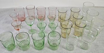 Large Lot Of Depression Glass Drinkware