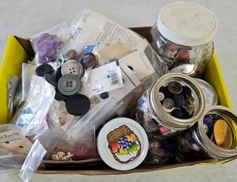 Box Of Vintage Sewing Buttons