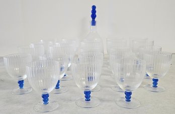 Cobalt And Clear Drinkware Set