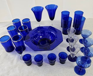 Cobalt  Blue Glass Lot