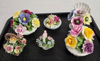 Lot Of Porcelain Florals - Capodimonte And More