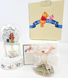 Winnie The Pooh Clock And Tiger Figure In Box