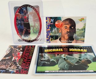 Lot Of 4, Michael Jordan Baseball And Basketball Cards