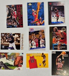 Lot Of 9, Michael Jordan Basketball And Baseball Cards