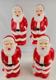 Lot Of 4, Vintage 13' Blow Mold Santas