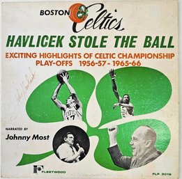Rare, Signed Autograph 'havlicek Stole The Ball' LP Vinyl Record - JOHN HAVLICEK Boston Celtics
