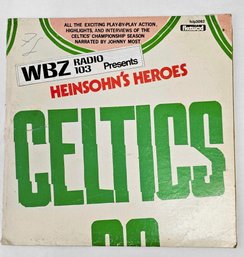 WBZ Radio LP Vinyl Record - Hensohn's Heroes - Boston Celtics Broadcast