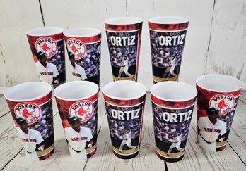 Lot Of 9, David Ortiz 3-D Hard Plastic Cups