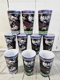 Lot Of 10, Tom Brady  3-D Hard Plastic Cups