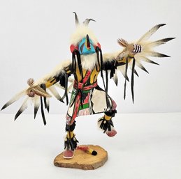 Signed, Hopi, Native American Kachina Doll - Eagle Dancer - 15' X 16'