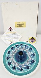 Ikebana Ware, Studio Art Pottery Flower Frog Plate In Original Box