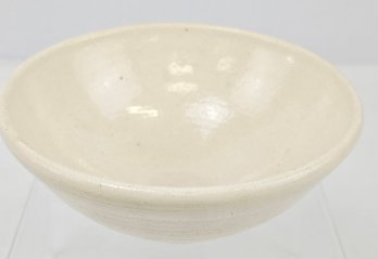 Ivory Colored, Studio Art Pottery Bowl, Signed