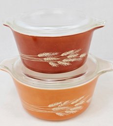 Lot Of 2, Pyrex Covered Bowls