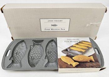 John Wright Fish Muffin Pan In Original Box