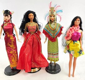 Lot Of 4 Ethnic, Barbie Dolls