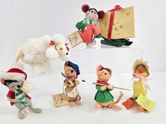 6 - Annalee Christmas Mice, Unusual Poodle And Duck Dolls