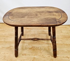Squat, Wide Vintage Stool Or Side Table - 14' X 17' X 22'