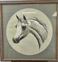 Signed Horse Pastel - Melville 18' X 18'