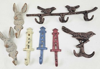 Bird, Rabbit And Lighthouse Metal Hooks