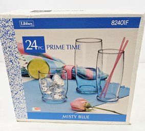 Vintage Libbey Misty Blue Glasses - Unused In Original Box