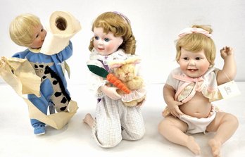 Lot Of 3 Vintage, Dolls - 13' Porcelain