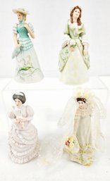 4, Porcelain Bell Figurines