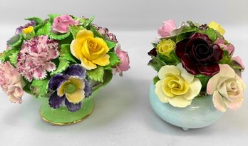 Two Denton Porcelain Flower Baskets