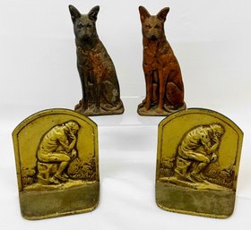 2,  Pairs Of Antique Cast Iron Bookends