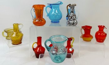Large Lot Of Art Glass, Crackle Glass & More - 13 Pieces