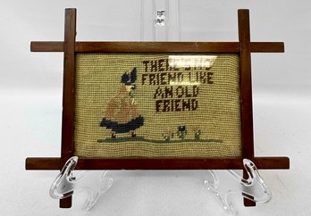 Needlepoint Motto In Wooden Frame