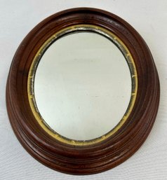 Small,  Deep Set Walnut, Framed Mirror - 9' X 11'
