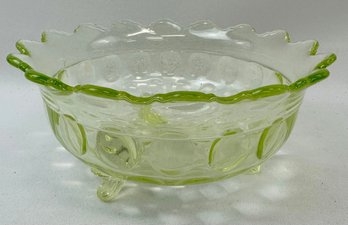 Antique, Vaseline, Uranium Glass Bowl