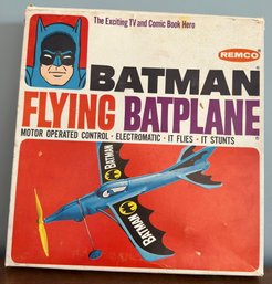 RARE! REMCO - BATMAN FLYING BATPLANE - 1966 NEVER BEEN PLAYED WITH MIB