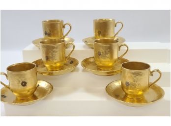 Flemington Germany Gold Demitasse Cups And Saucers