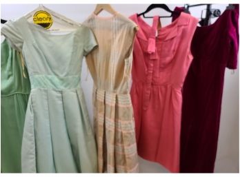 Lot Of Twelve Vintage Fashion Dresses - Some Are Hand Made