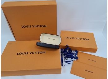 Lot Of 3 Empty Louis Vuitton Boxes And Glass Case