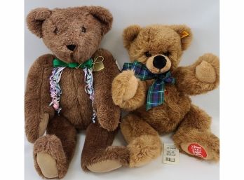 Steiff And Vermont Teddy Bears With Tags 16' & 20'