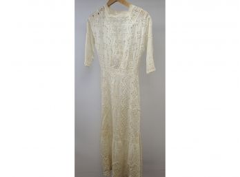 1800's White Cotton Eyelet Wedding Dress